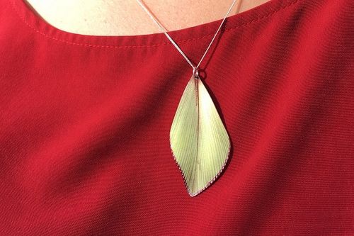 Diamond Palm leaf necklace by Photofinish Jewellery